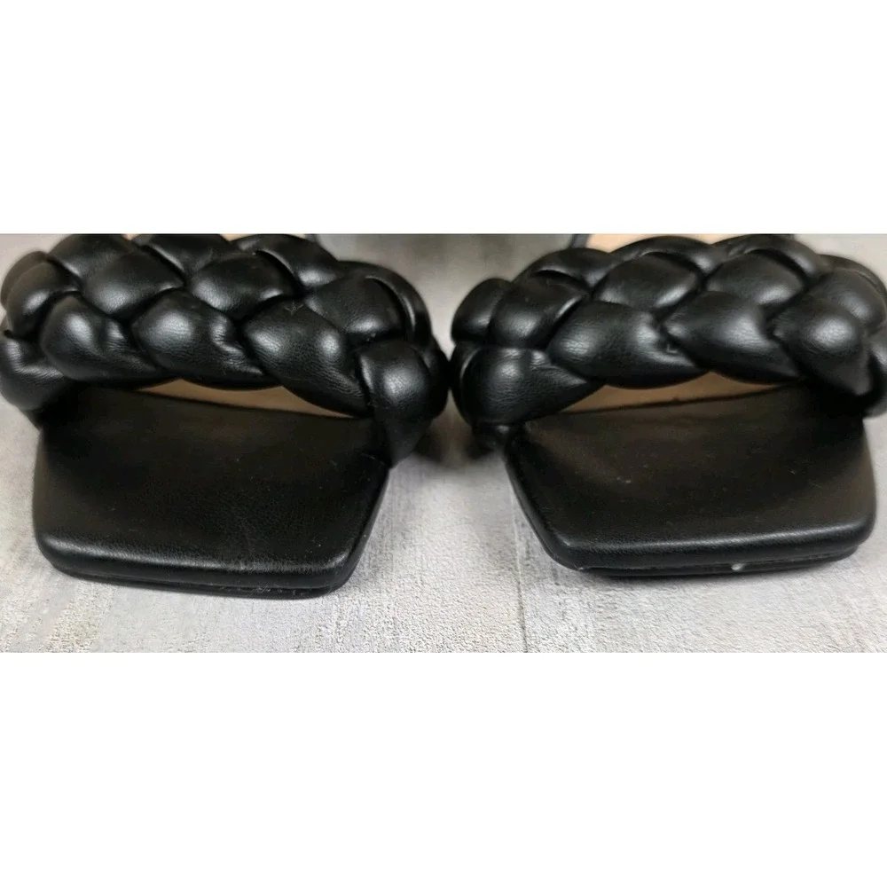 Steve Madden Women's Kenley Heeled Sandal Black 8M Stiletto Braided Disco Party